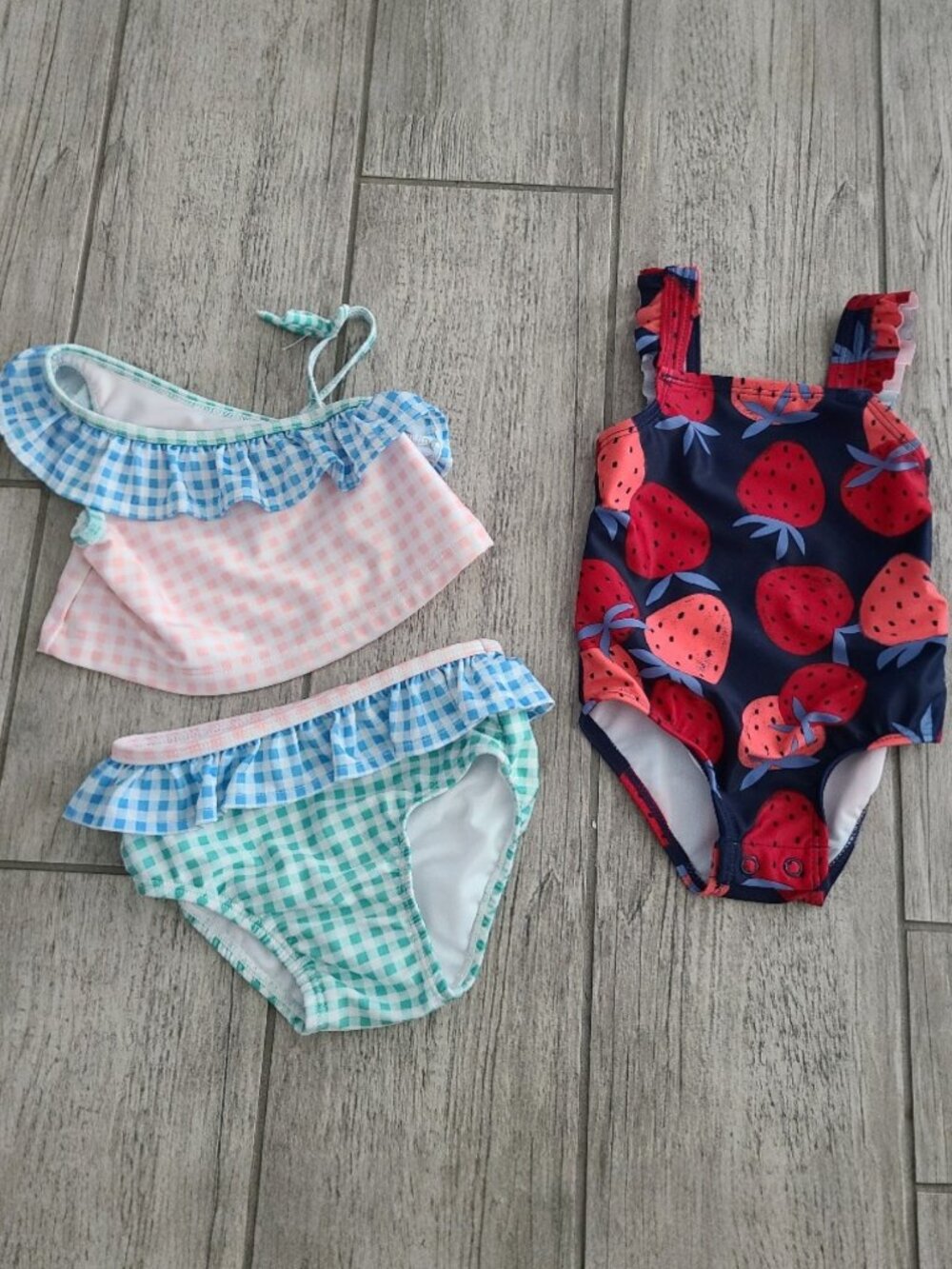 First Impressions & Carter's Baby girl bathing suit bundle set of 2 size 6-9M